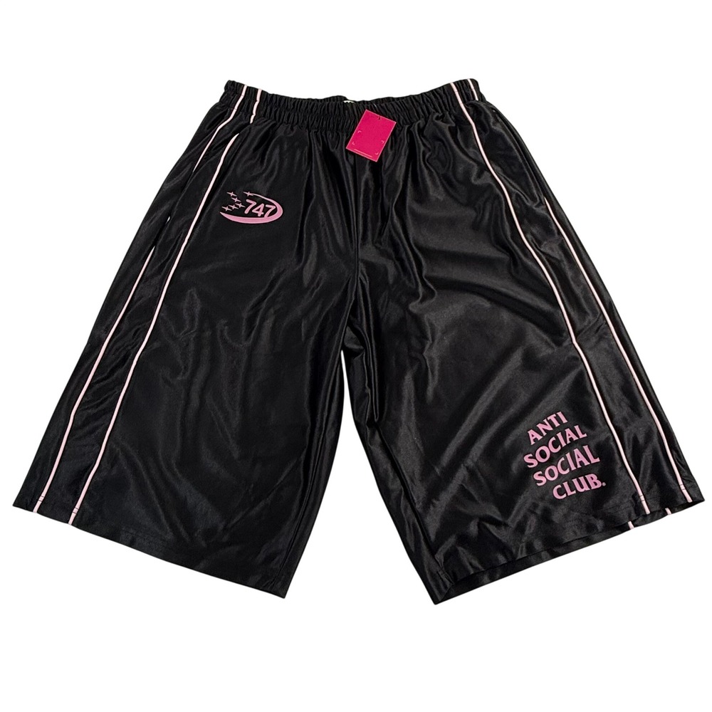 Anti Social Social Club 747 Mesh Basketball Shorts Black Pink XXL